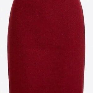 J. Crew Burgundy Wool Straight Pencil Skirt 6 Medium